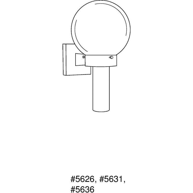 Progress Lighting Acrylic Globe 1-Light Wall Torch, Black Finish, White Globe