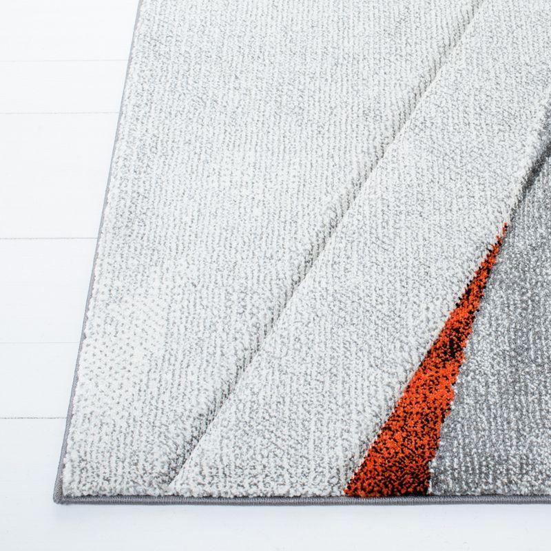 Hollywood HLW710 Machine Made Area Rug - 9'x12' - Grey/Orange - Safavieh