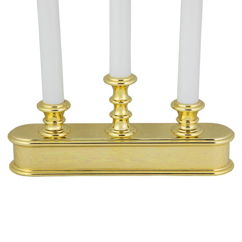 Northlight Seasonal 10" Pre-Lit LED White Lighted 3ct Candolier Christmas Candle Lamp | Wayfair