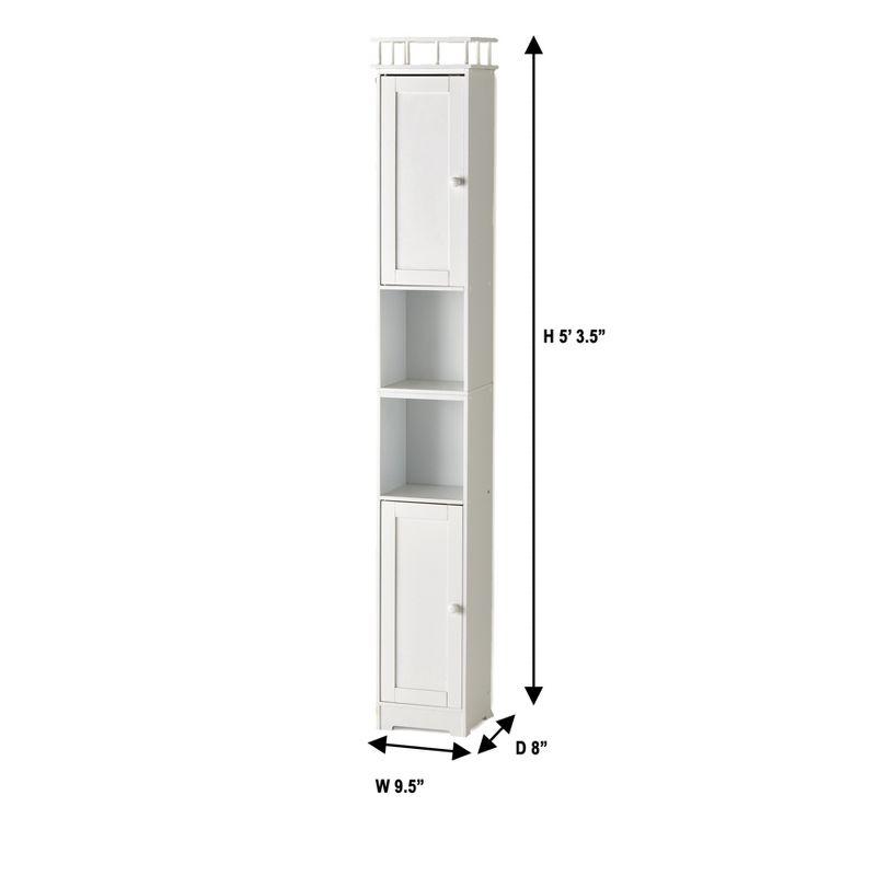 The Lakeside Collection Slim Storage Bathroom Cabinets - White