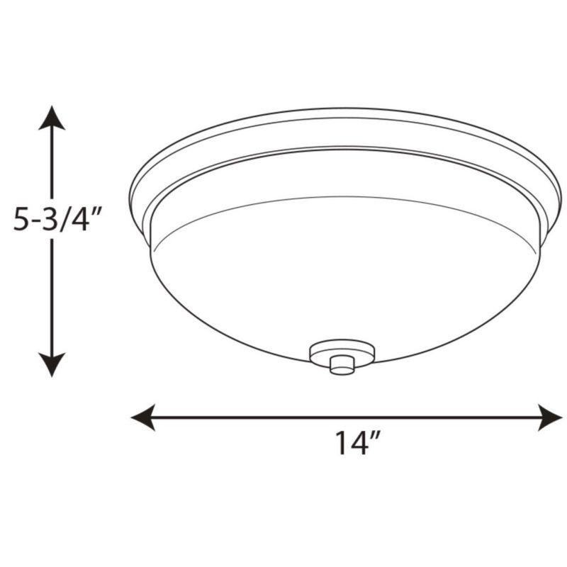 Progress Lighting Replay 2-Light Flush Mount, Brushed Nickel, White Glass Shade