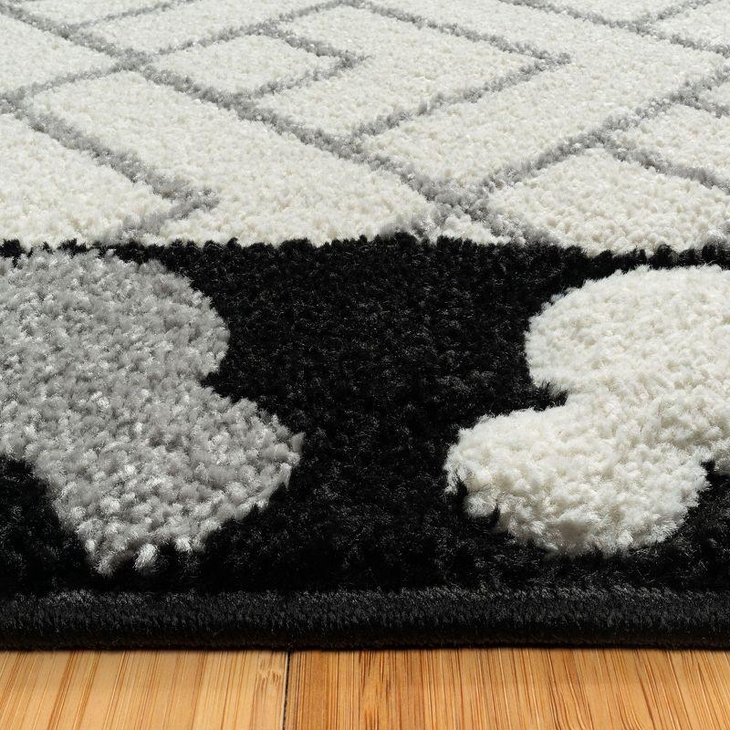Disney by Gertmenian Disney Bravo Mickey Mouse Border Heads Modern Geometric Ivory Area Rug