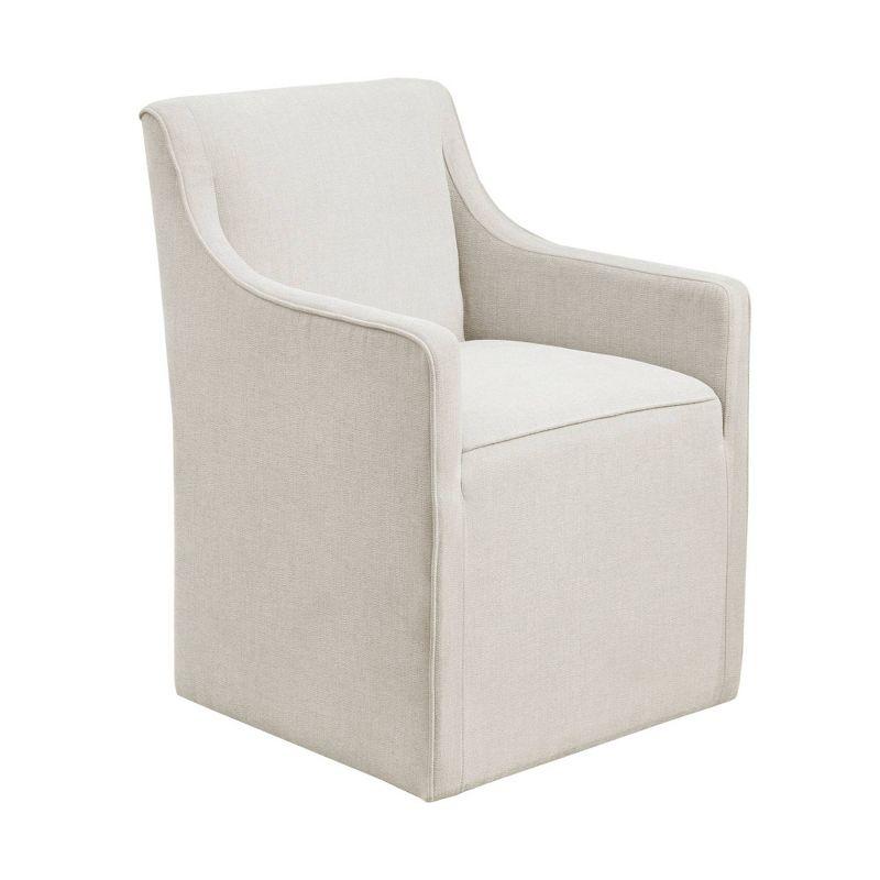 Madison Park Hamilton Slipcover Dining Arm Chair with Casters