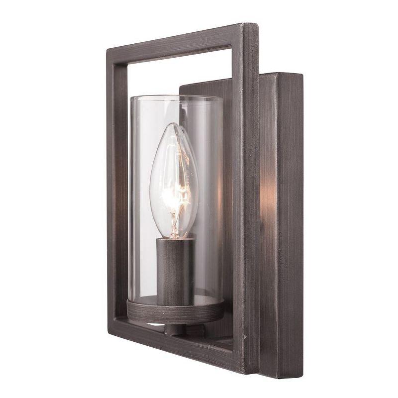 Golden Lighting Marco 1-Light Wall Sconce in Matte Black with Clear Glass