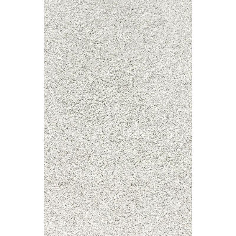5'x8' Mercer Shag Plush Area Rug, White - JONATHAN Y