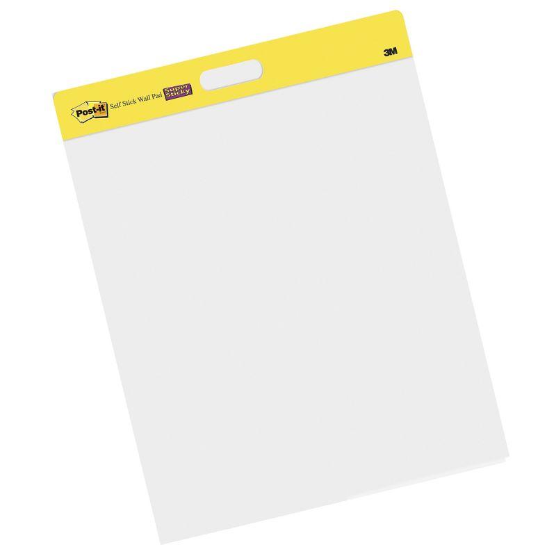 Post-it® Wall Pad, 20 in x 23 in, White, 20 Sheets/Pad, 2 Pads/Pack, Mounts with Command™ Strips included