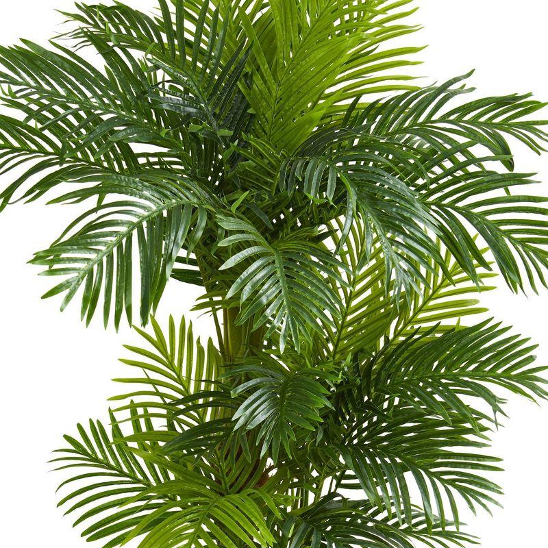 72" Artificial Hawaii Palm in Pot Black - Nearly Natural: Indoor Faux Flora Decor