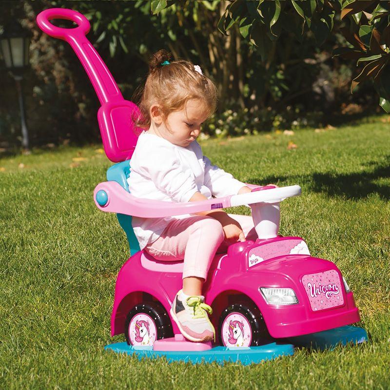 Dolu: Ride On Car: 4-In-1 Walk & Drive - Unicorn & Pink - Ages 12mo+