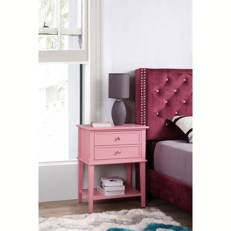 Passion Furniture Newton 2-Drawer Nightstand (28 in. H x 22 in. W x 16 in. D)