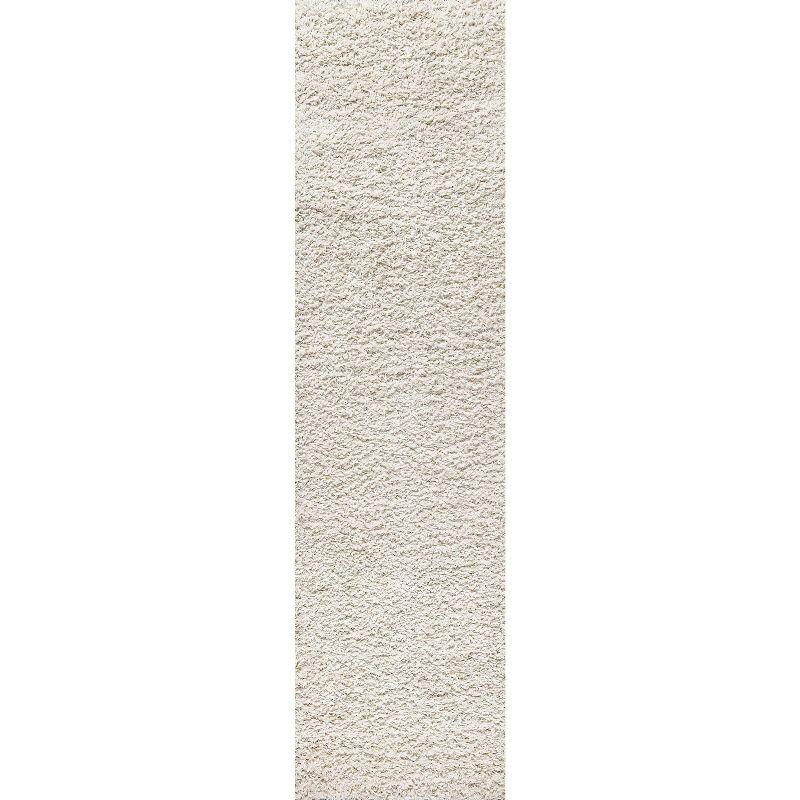 2'x8' Mercer Shag Plush Area Rug, Cream - JONATHAN Y