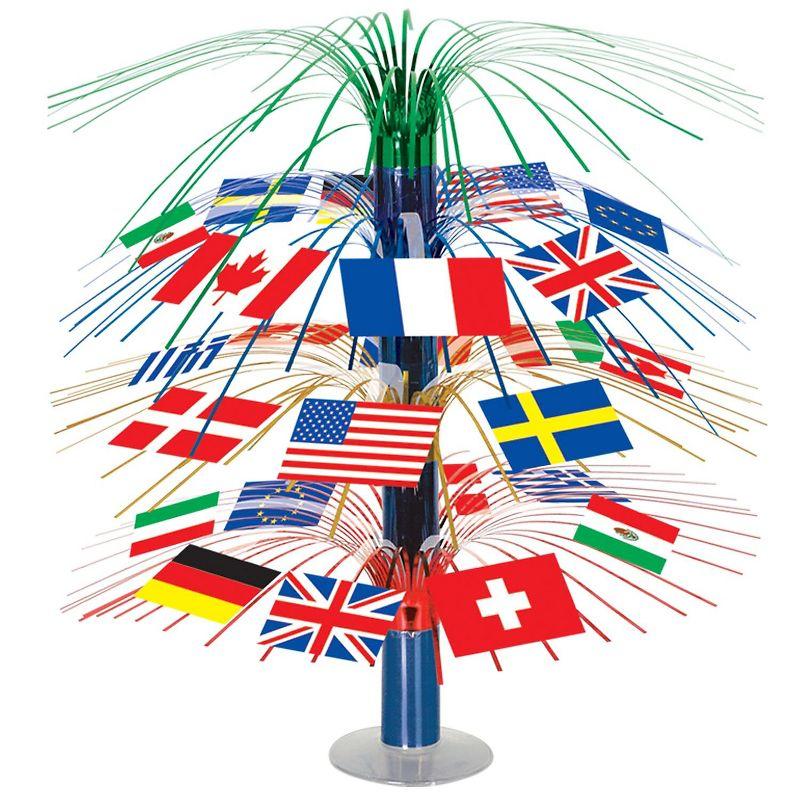 Beistle 18" International Flag Cascade Centerpiece 3/Pack 50545