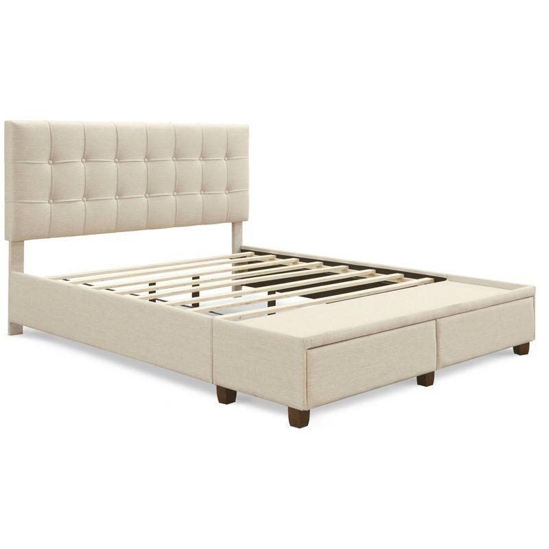 Langston Tufted Upholstered Low Profile Storage Platform Bed