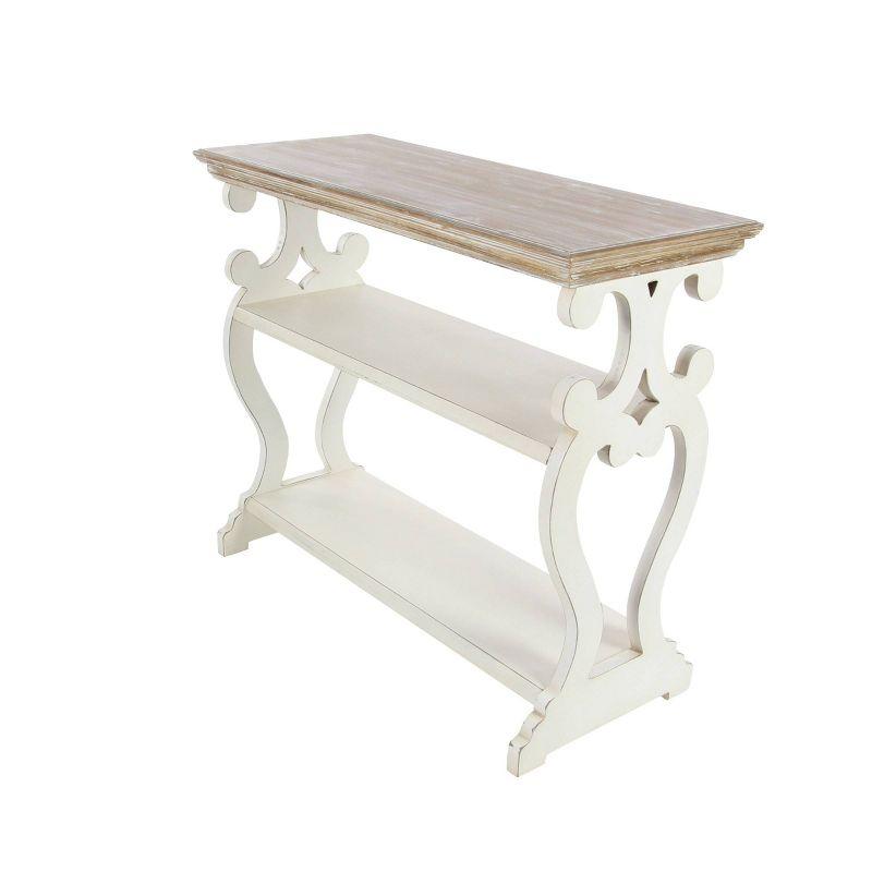 Farmhouse Wood Console Table Off White - Olivia & May: 2-Shelf Design, Tall Profile