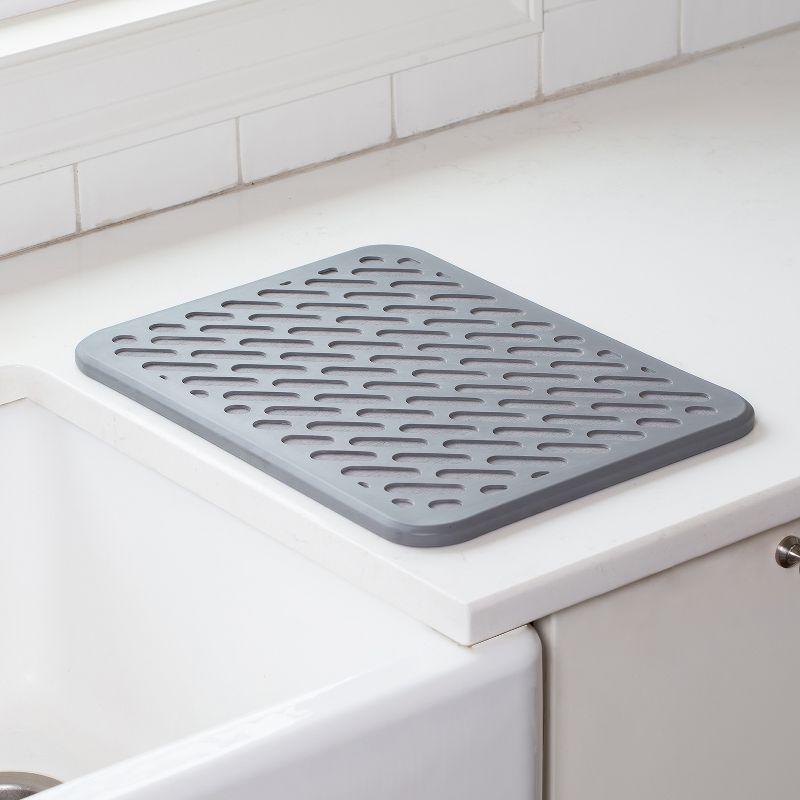 Better Houseware The Magic Stone and Silicone Quick-Dry Dish Mat in Gray