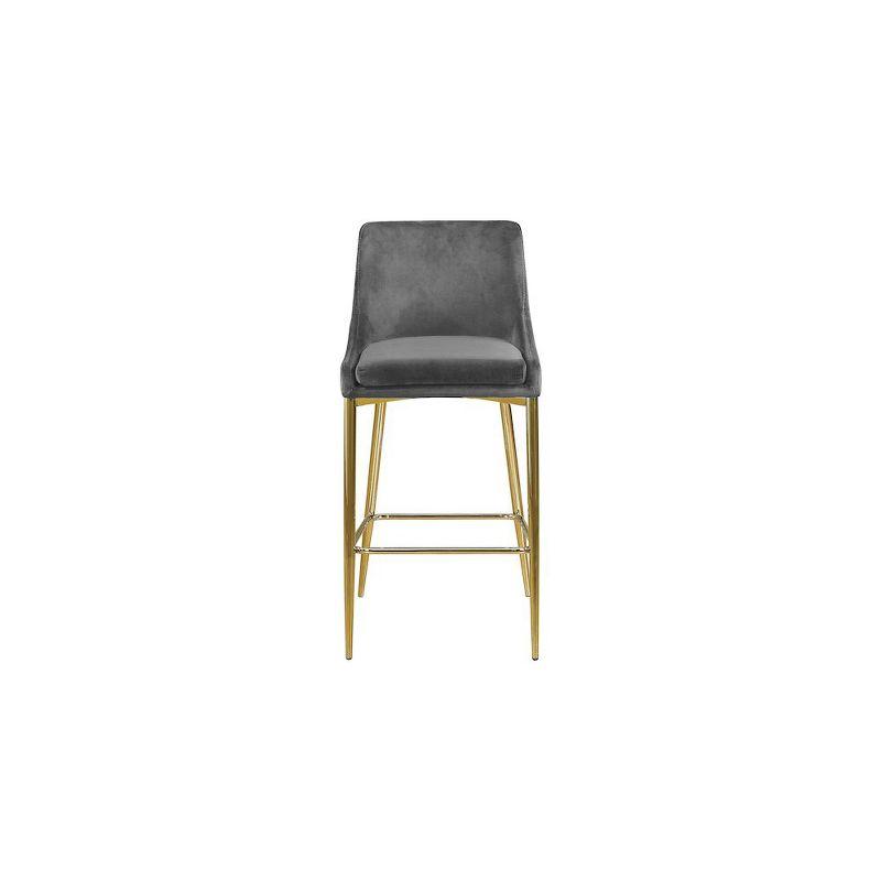 Meridian Furniture,Karina Grey Velvet Stool, Set of 2
