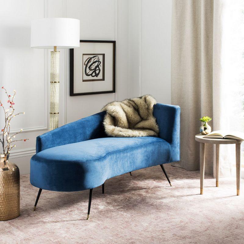 Evangeline Parisian Settee - Navy/Black - Safavieh.