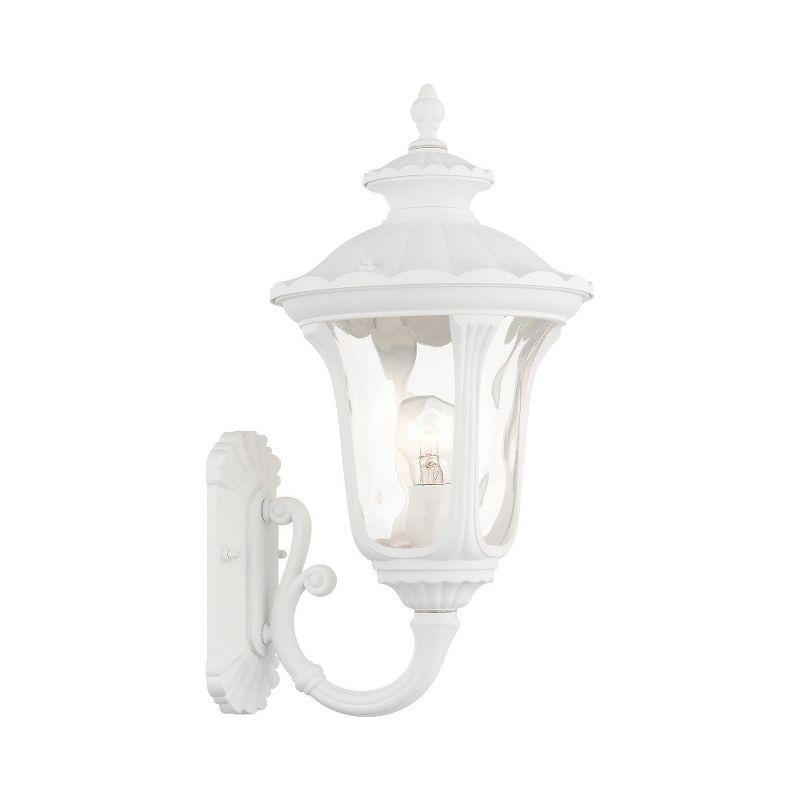 Oxford White Aluminum Outdoor Wall Sconce with Bell Shade