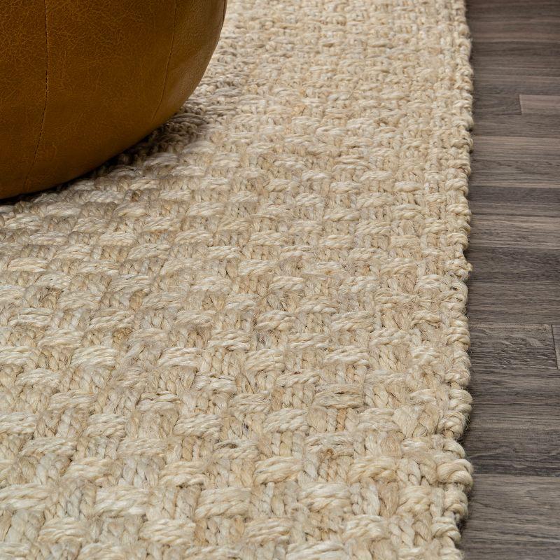 Estera Hand Woven Boucle Chunky Jute Indoor Area Rug - JONATHAN Y