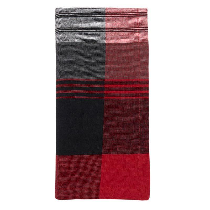 Saro Lifestyle Cotton Plaid Napkin, 20" Square, Red (Set of 4)