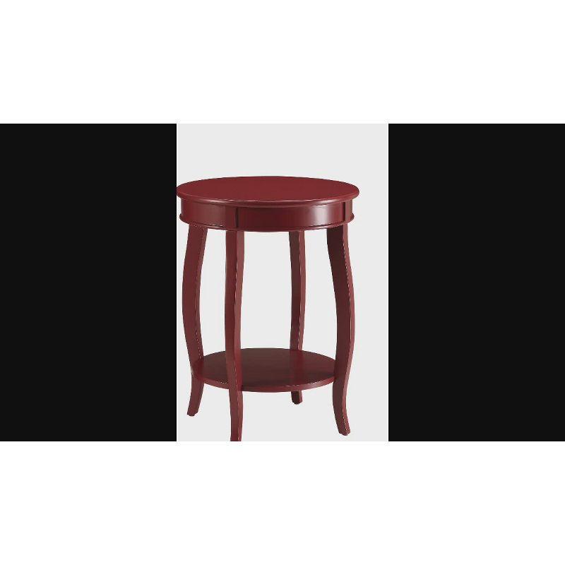 Aberta End Table Teal - Acme Furniture: Antique Finish, Round Side Table with Shelf, Wood Legs