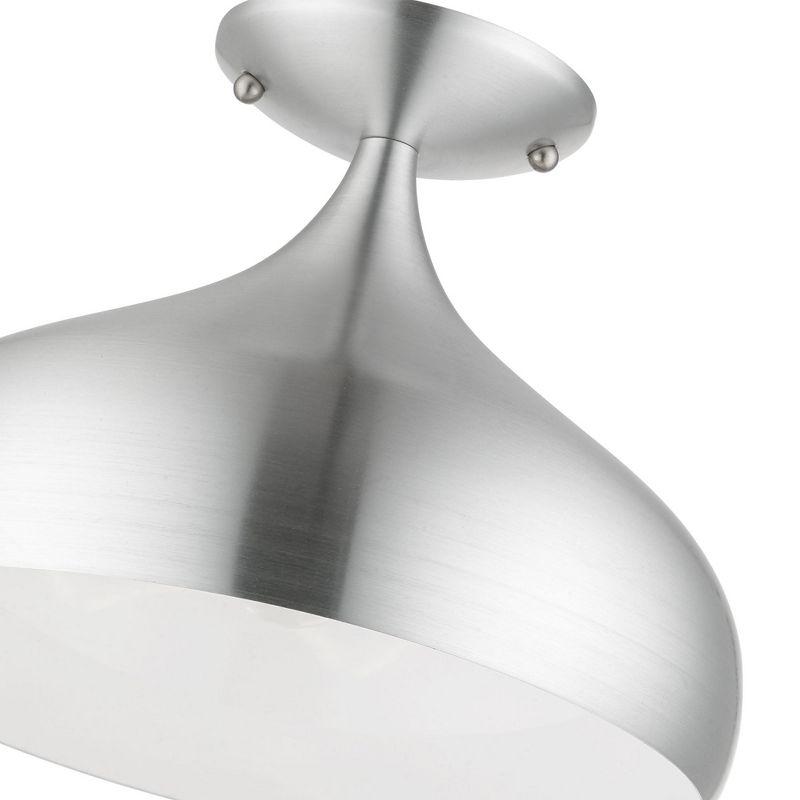 Livex Lighting Amador 1 - Light Semi-Flush Mount in  Brushed Aluminum