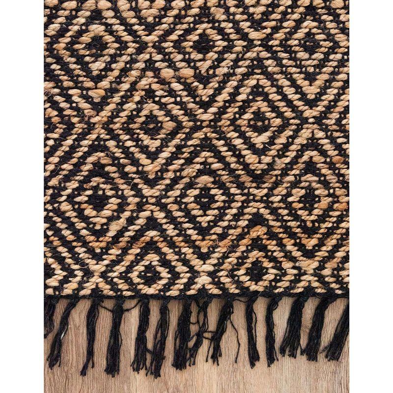 Unique Loom 2' 0 x 3' 1 Assam Chunky Jute Black Area Rug