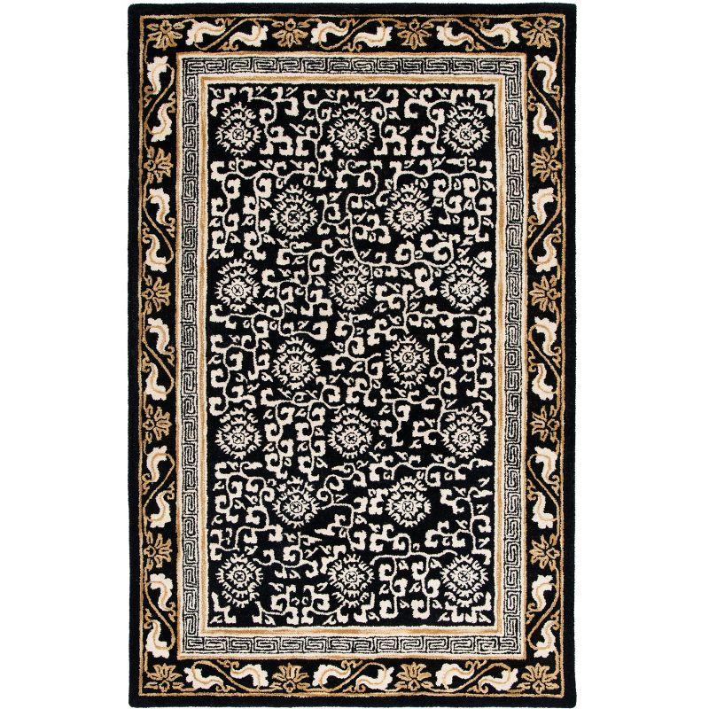 Antiquity AT860 Hand Tufted Indoor Area Rug - Black/Ivory - 6'x6' - Safavieh