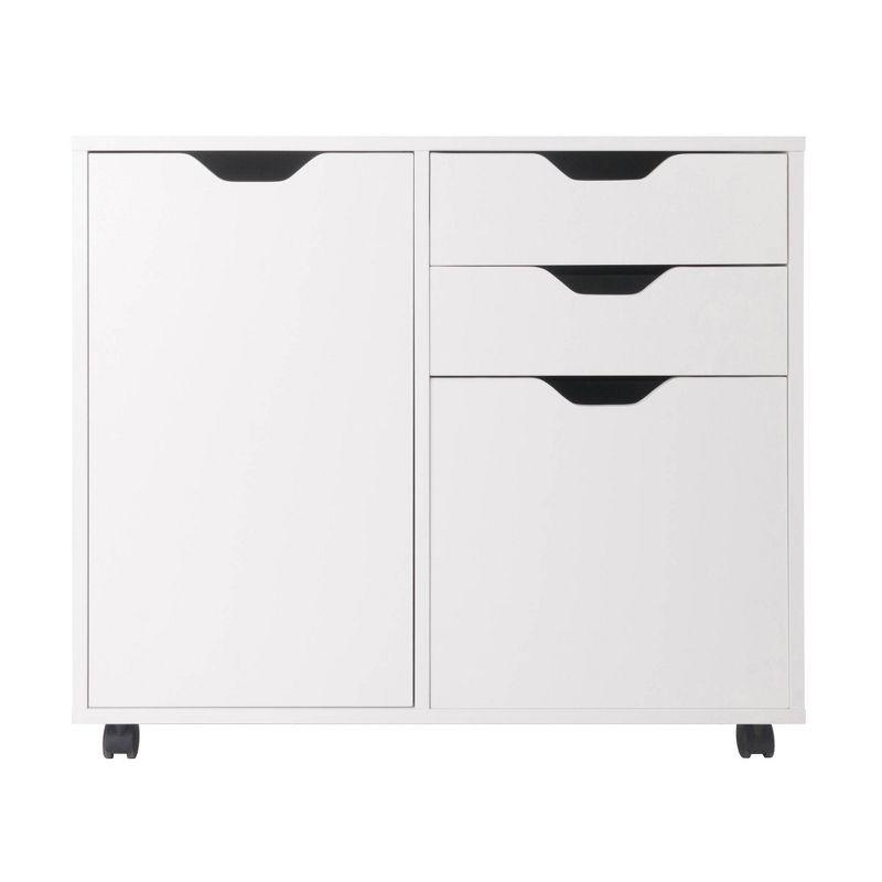 White Mobile 2-Drawer Filing Cabinet with Adjustable Shelf