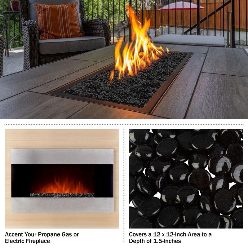 Pure Garden 10lbs Fire Pit Glass Rocks - 3/4-Inch Glass Marbles for Fireplaces, Landscape, Aquariums, or Vases