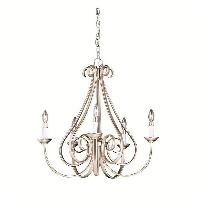 Dover 25" Brushed Nickel 5-Light Candle-Style Chandelier