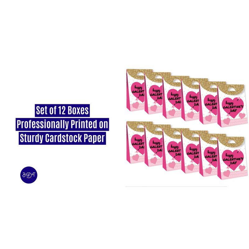 Big Dot of Happiness Be My Galentine - Galentine's & Valentine's Day Gift Favor Bags - Party Goodie Boxes - Set of 12