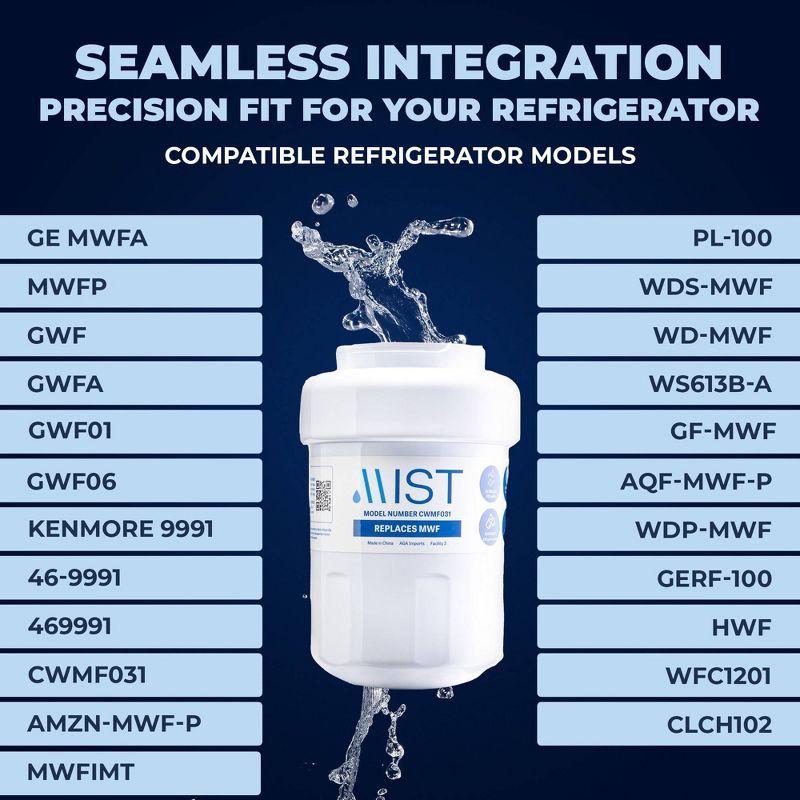 Mist White Carbon Refrigerator Water Filter Replacement