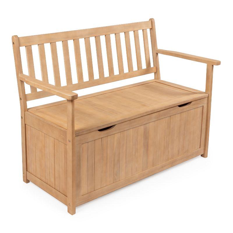 Sophie 48" Light Teak Acacia Wood Storage Bench