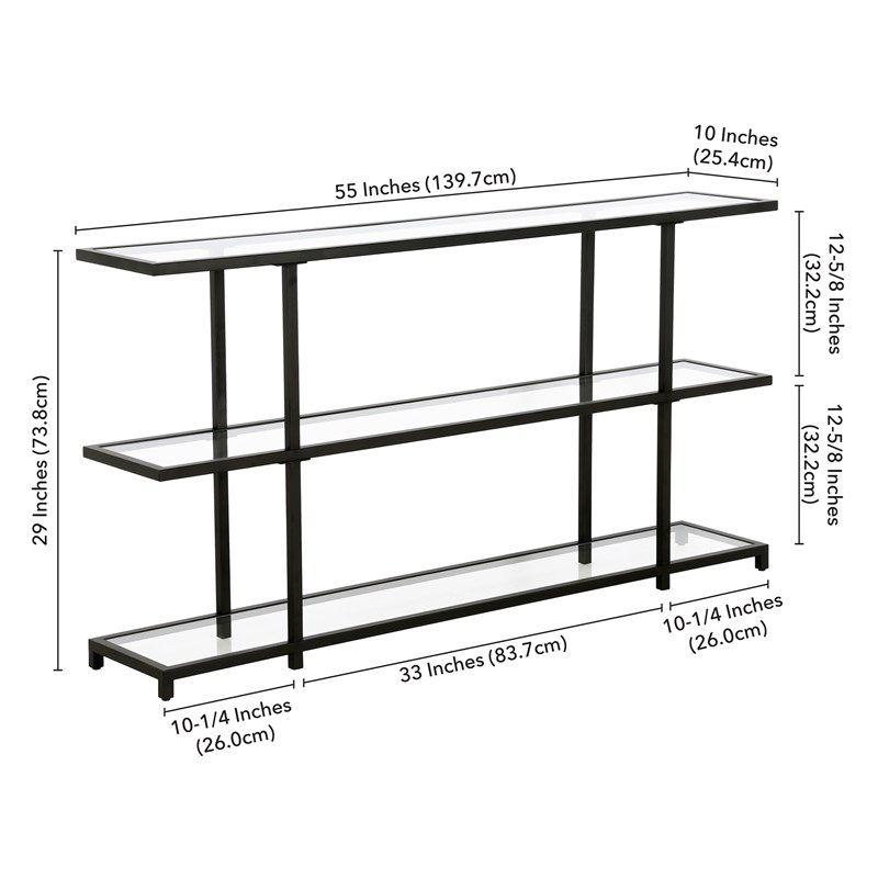 55 in. Black Bronze Console Table - Henn&Hart