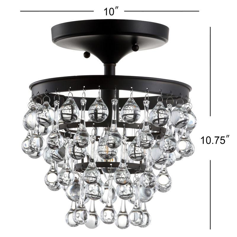 JONATHAN Y Toronto 10" Metal/Crystal LED Flush Mount, Oil Rubbed Bronze