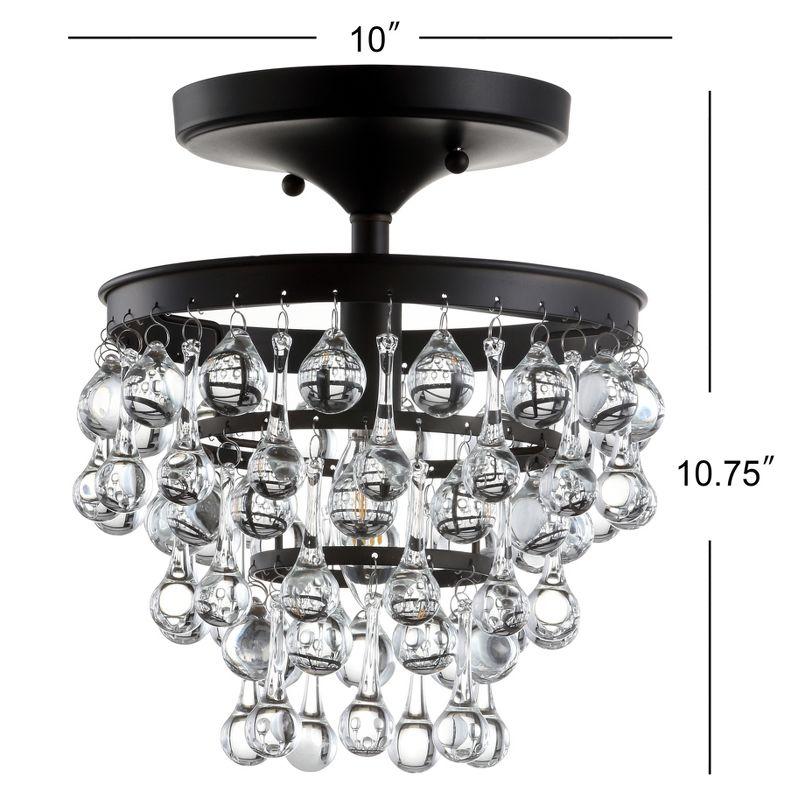 Contemporary Bronze Crystal 10" LED Flush Mount Chandelier