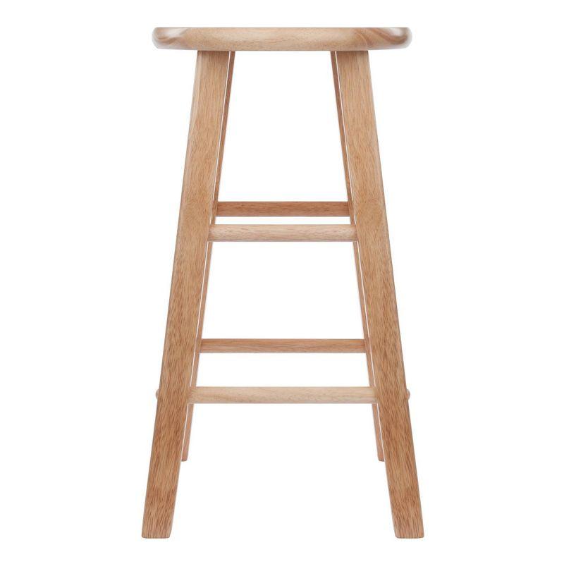 Transitional Natural Wood Backless Counter Stool, 24"H Beige