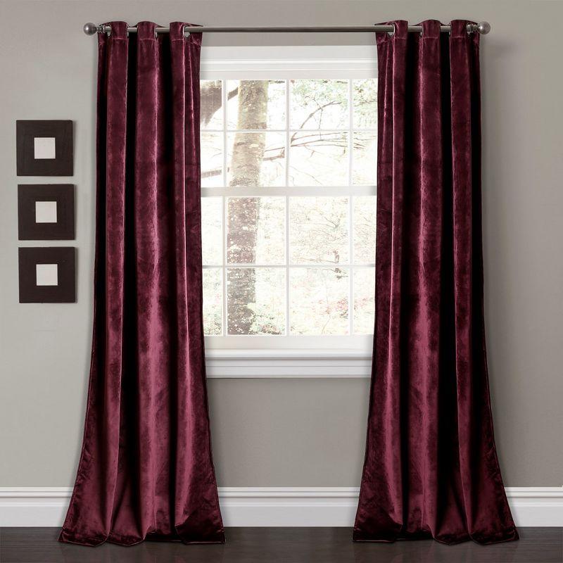 Prima Velvet Solid Velvet Room Darkening Curtain Pair