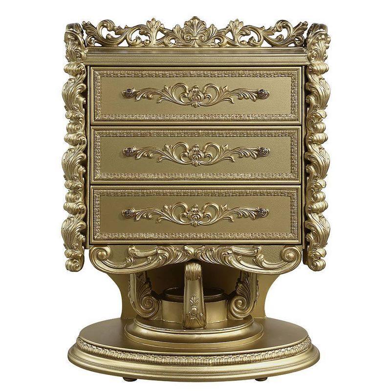 Bernadette Gold Finish Rococo Style Chest with Felt Lined Drawers