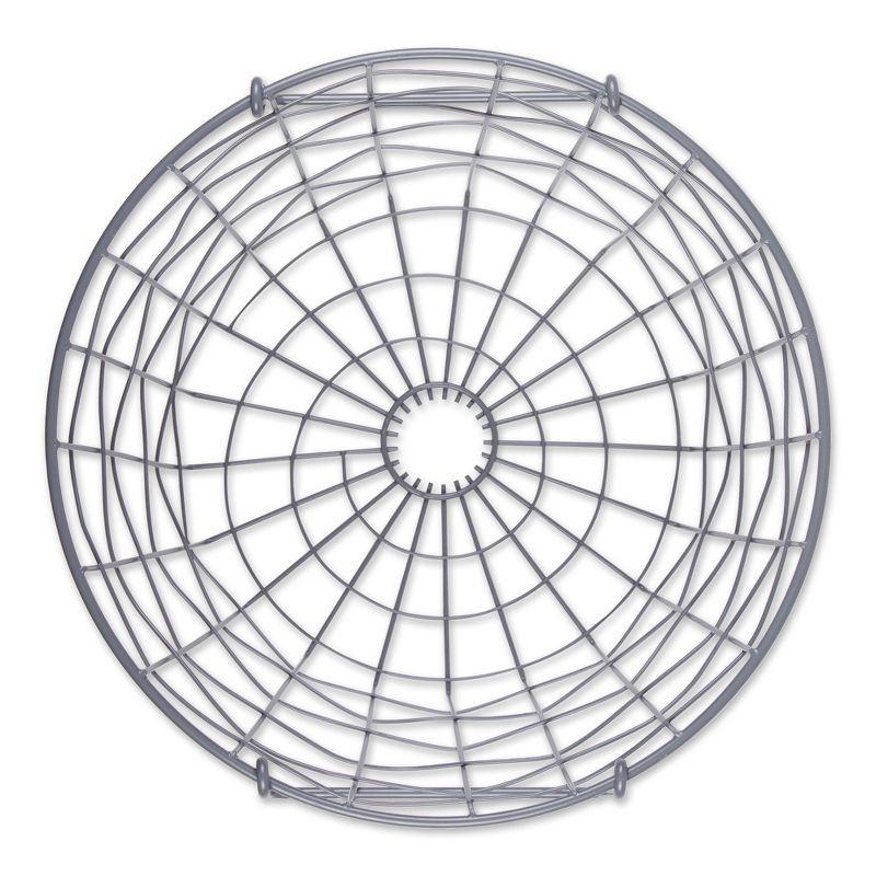 Metal Basket Cool Gray Round Medium 14X14X12