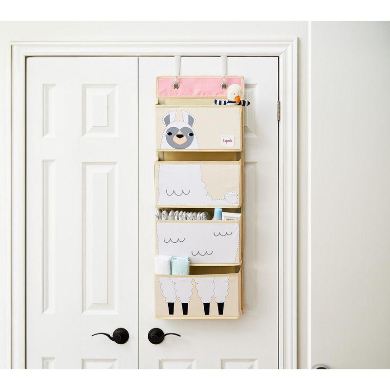 3 Sprouts 3 Sprouts - Children's Nursery Over the Door Organizer with Hooks - Llama