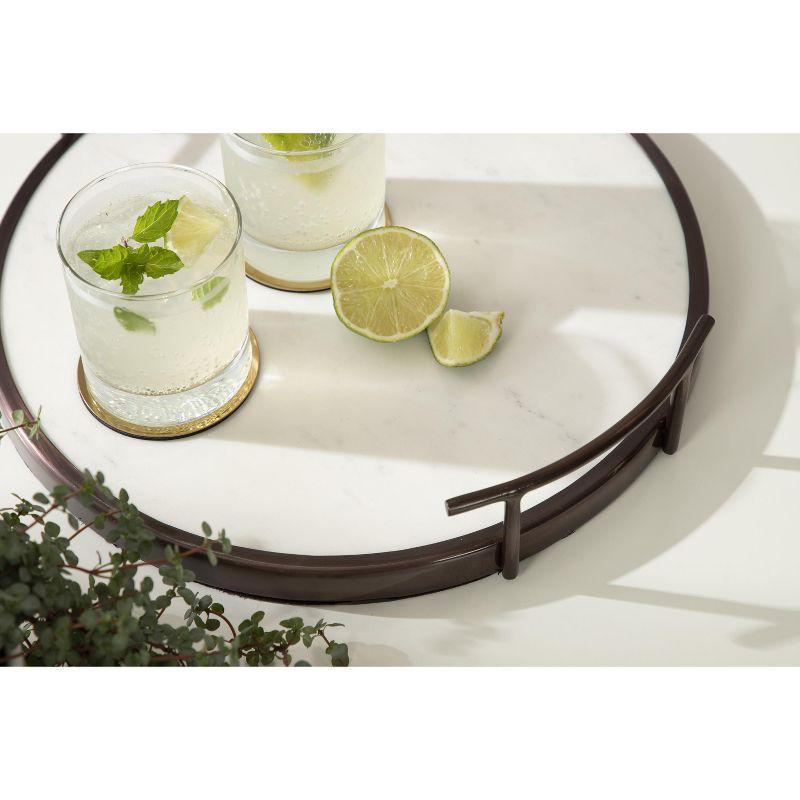 Kate and Laurel Marbury Round Metal Tray