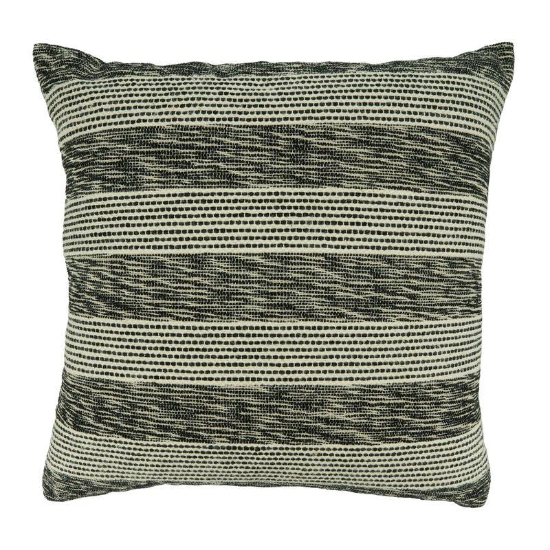 Saro Lulu Collection Striped Cotton Reversible Throw Pillow