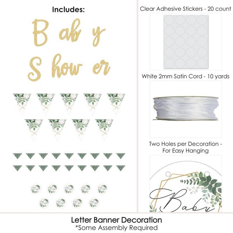Big Dot of Happiness Boho Botanical Baby - Greenery Letter Decoration - 36 Banner Cutouts and No-Mess Real Gold Glitter Welcome Baby Banner Letters