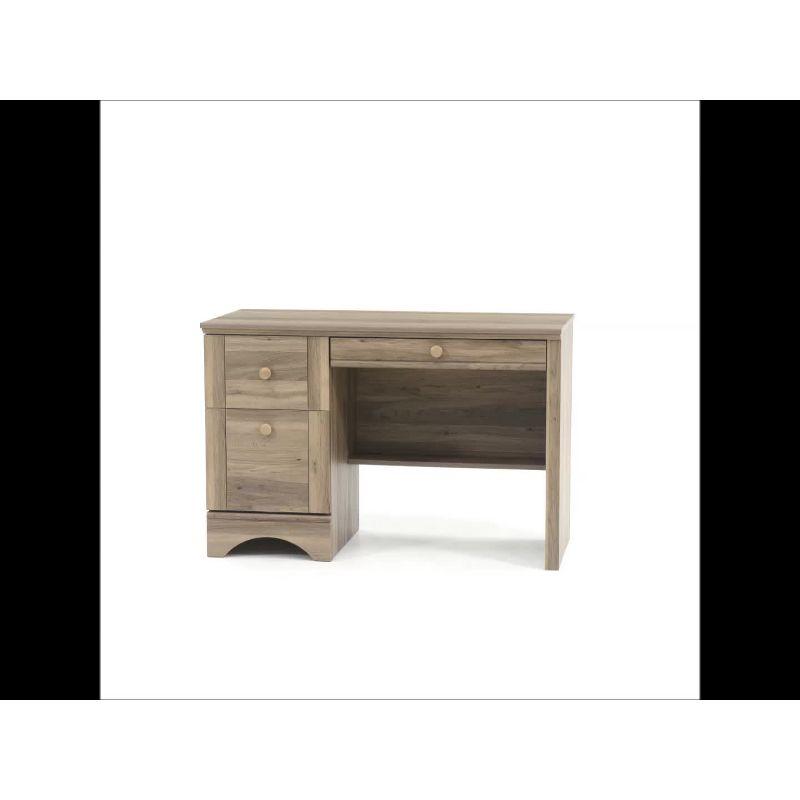 Harbor View Computer Desk Salt Oak - Sauder: Home Office Furniture with Keyboard Shelf, Easy-Glide Drawers