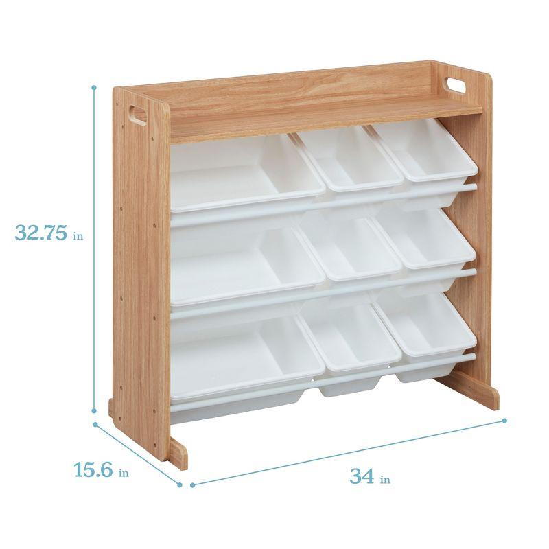 ECR4Kids ECR4Kids 3-Tier Organizer with Shelf and 9 Bins, Toy Storage