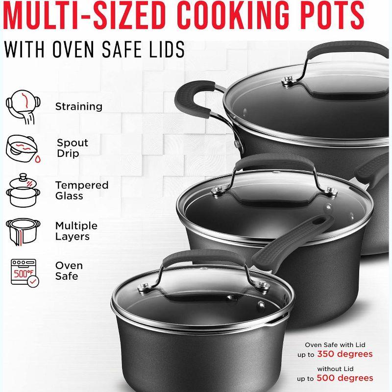 Lifemaster 14 - Piece Non-Stick Carbon Steel Cookware Set