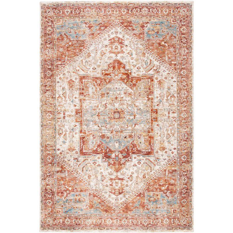 Valencia VAL568 Power Loomed Area Rug - Ivory/Rust - 4'x6'2" - Safavieh.