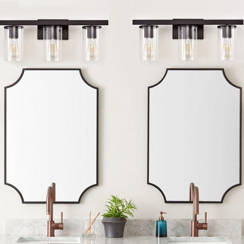 C Cattleya 3 Light Bathroom Vanity Light Oil-rubbed Bronze with Glass Shade