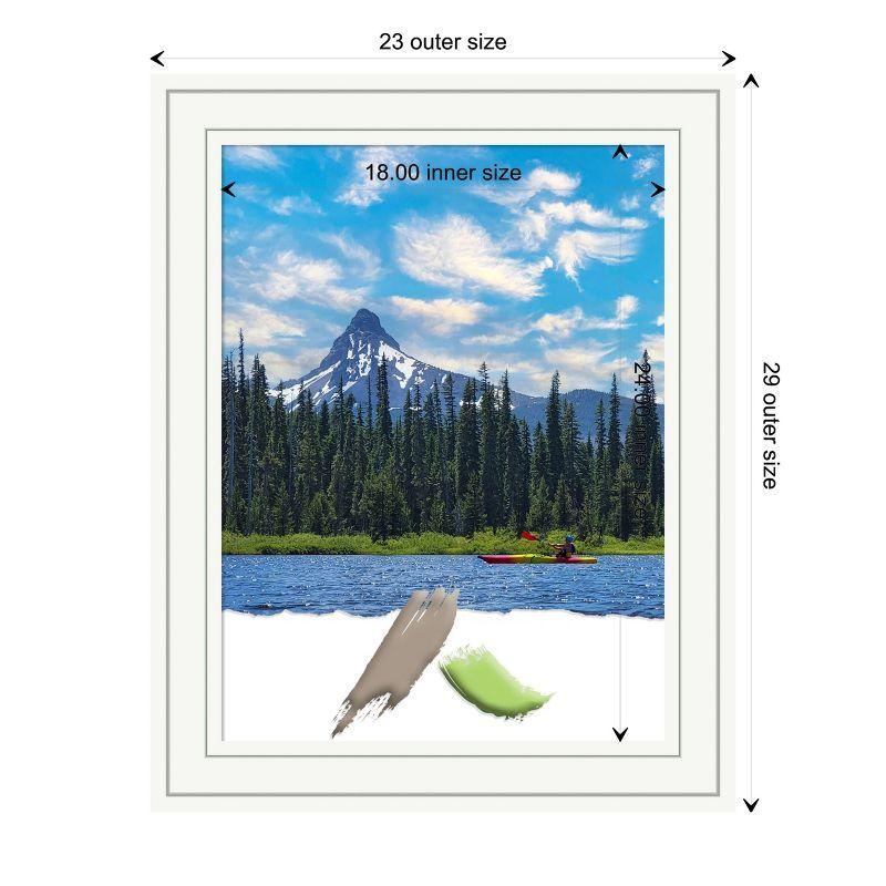 Amanti Art Craftsman White Wood Picture Frame Opening Size 18x24 in.